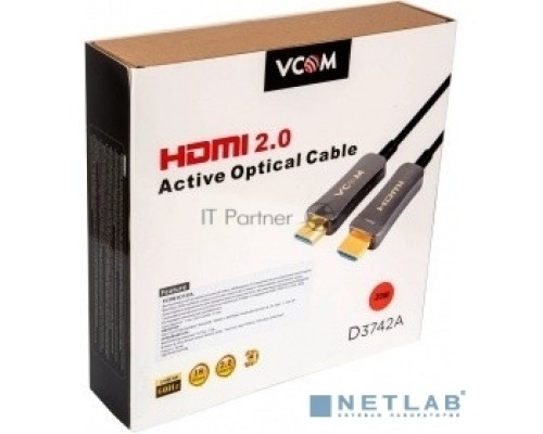 Активный оптический кабель HDMI 19M/M,ver. 2.0, 4K@60 Hz 20m VCOM <D3742A-20M>