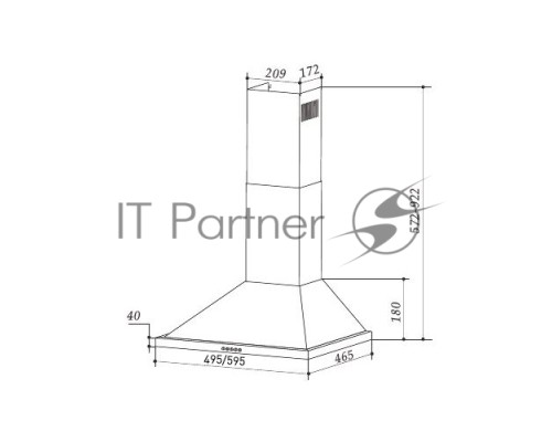 Вытяжка Maunfeld LINE 60 T НЕРЖАВЕЮЩАЯ СТАЛЬ