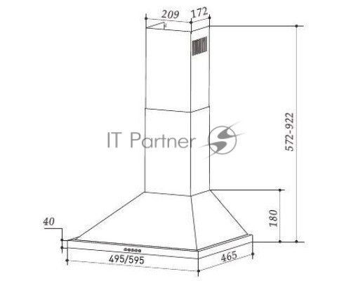 Вытяжка Maunfeld LINE 60 T НЕРЖАВЕЮЩАЯ СТАЛЬ