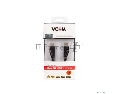 Кабель HDMI 19M/M,ver. 2.1, 8K@60 Hz 1m VCOM <CG860-1M>