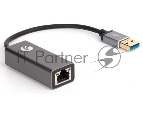 Кабель-переходник USB 3.0 (Am) --> LAN RJ-45 Ethernet 1000 Mbps, Aluminum Shell, VCOM <DU312M>
