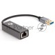 Кабель-переходник USB 3.0 (Am) --> LAN RJ-45 Ethernet 1000 Mbps, Aluminum Shell, VCOM <DU312M>