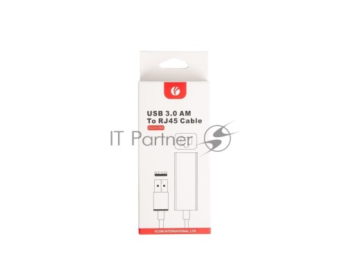 Кабель-переходник USB 3.0 (Am) --> LAN RJ-45 Ethernet 1000 Mbps, Aluminum Shell, VCOM <DU312M>