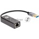 Кабель-переходник USB 3.0 (Am) --> LAN RJ-45 Ethernet 1000 Mbps, Aluminum Shell, VCOM <DU312M>