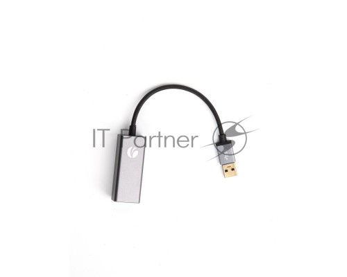Кабель-переходник USB 3.0 (Am) --> LAN RJ-45 Ethernet 1000 Mbps, Aluminum Shell, VCOM <DU312M>