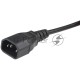 Кабель питания Hyperline PWC-IEC13A-IEC14-1.8-BK  монитор-компьютер IEC 320 C13 (угловая) - IEC 320 C14 (3x0.75), 10A, прямая вилка, 1.8м, цвет черный