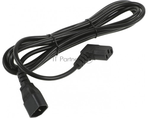 Кабель питания Hyperline PWC-IEC13A-IEC14-3.0-BK монитор-компьютер IEC 320 C13 (угловая) - IEC 320 C14 (3x1.0), 10A, прямая вилка, 3м, цвет черный