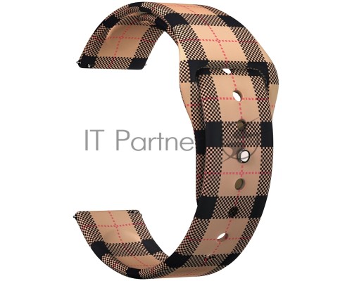 Универсальный силиконовый ремешок Lyambda Urban для часов 22 mm DSJ-10-54T-22 brown plaid