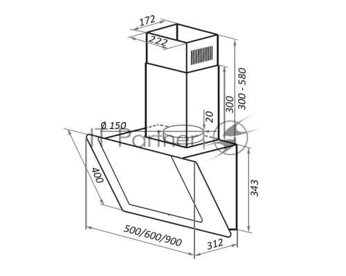 Вытяжка Maunfeld YORK 60 ЧЕРНЫЙ