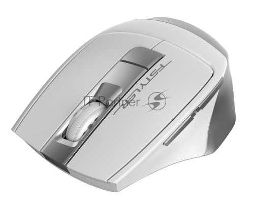Мышь беспроводная A4Tech Fstyler FG35 серебристый/белый, 2000 dpi, радиоканал, USB, кнопки - 6