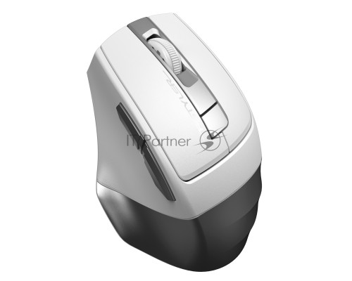 Мышь беспроводная A4Tech Fstyler FG35 серебристый/белый, 2000 dpi, радиоканал, USB, кнопки - 6