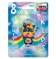 Флэш Диск 8GB Mirex Horse, USB 2.0, Синий