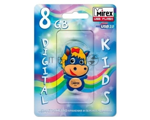 Флэш Диск 8GB Mirex Horse, USB 2.0, Синий