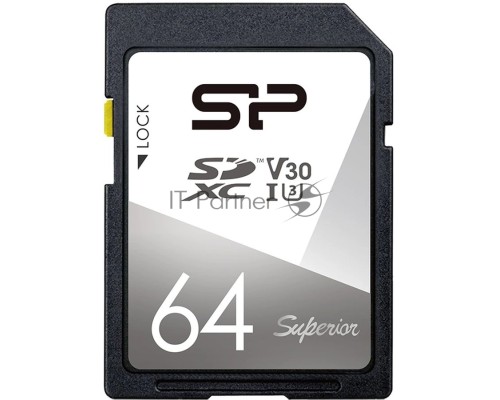Флеш карта SD Silicon Power Superior 64GB SDXC Class 10 UHS-I U3 V30 100/80 Mb/s