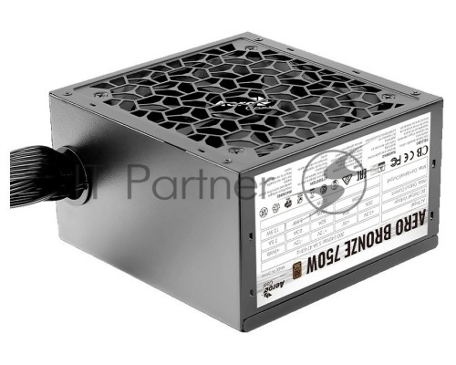 Блок питания Aerocool ATX 750W AERO BRONZE 80+ bronze (24+4+4pin) APFC 120mm fan 6xSATA RTL