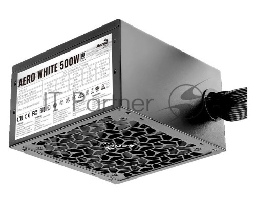 Блок питания Aerocool ATX 500W AERO WHITE 80+ (24+4+4pin) APFC 120mm fan 5xSATA RTL
