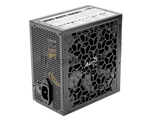 Блок питания Aerocool ATX 600W AERO WHITE 80+ (24+4+4pin) APFC 120mm fan 5xSATA RTL