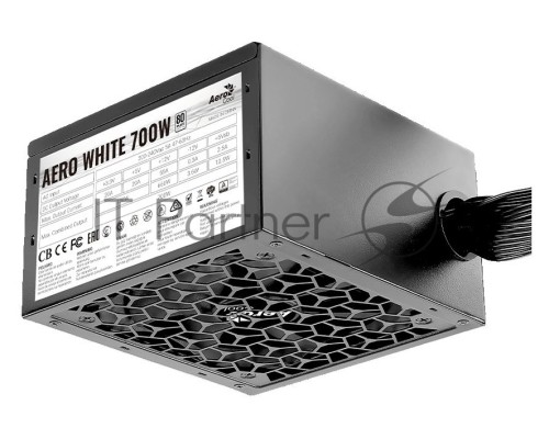 Блок питания Aerocool ATX 700W AERO WHITE 80+ (24+4+4pin) APFC 120mm fan 5xSATA RTL