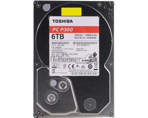 Жесткий диск Toshiba SATA-III 6Tb HDWD260UZSVA P300 (5400rpm) 128Mb 3.5