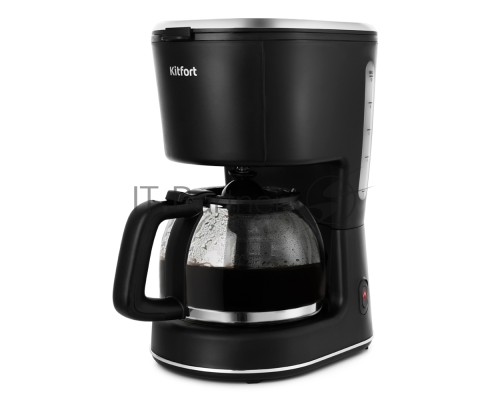 Кофеварка капельная Kitfort КТ-734 черный, исп. кофе - молотый, 1.2 л, 900 Вт.
