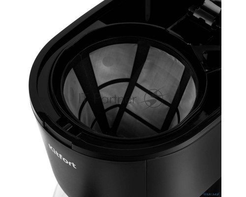 Кофеварка капельная Kitfort КТ-734 черный, исп. кофе - молотый, 1.2 л, 900 Вт.