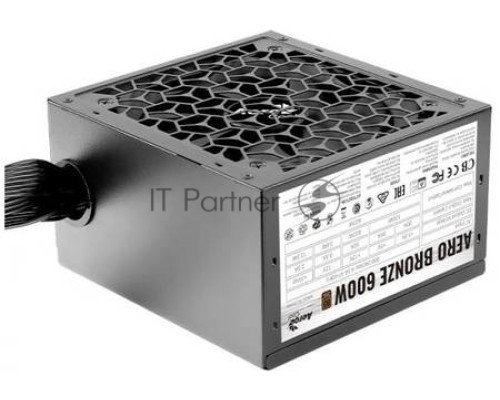 Блок питания Aerocool, AERO BRONZE 600W, 600Вт, 120мм, черный