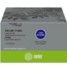 Этикетки Cactus CS-LW-11356 сег.:89x41мм черный белый 300шт/рул Dymo Label Writer 450/4XL