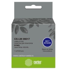 Этикетки Cactus CS-LW-99017 сег.:50x12мм черный белый 220шт/рул Dymo Label Writer 450/4XL