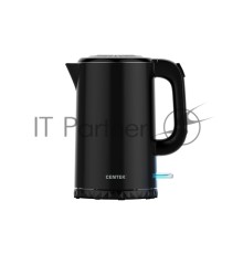 Чайник электрический Centek CT-0020 (Black) металл 1.7л, 2200W, бесшовная колба, двойные стенки