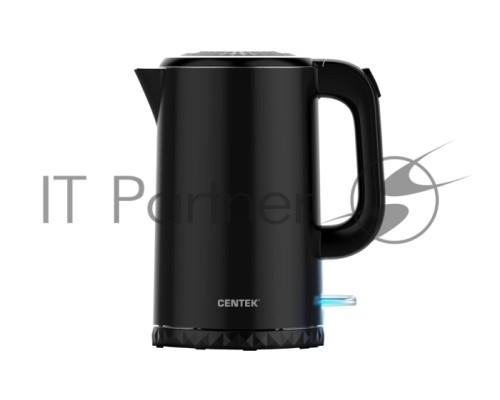 Чайник электрический Centek CT-0020 (Black) металл 1.7л, 2200W, бесшовная колба, двойные стенки