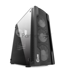 Компьютерный корпус Powercase Mistral X4 Mesh LED, Tempered Glass, 4x 120mm 5-color fan, чёрный, ATX  (CMIXB-L4)