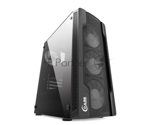 Компьютерный корпус Powercase Mistral X4 Mesh LED, Tempered Glass, 4x 120mm 5-color fan, чёрный, ATX  (CMIXB-L4)