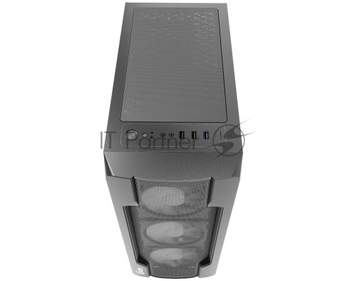 Компьютерный корпус Powercase Mistral X4 Mesh LED, Tempered Glass, 4x 120mm 5-color fan, чёрный, ATX  (CMIXB-L4)