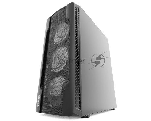 Компьютерный корпус Powercase Mistral X4 Mesh LED, Tempered Glass, 4x 120mm 5-color fan, чёрный, ATX  (CMIXB-L4)