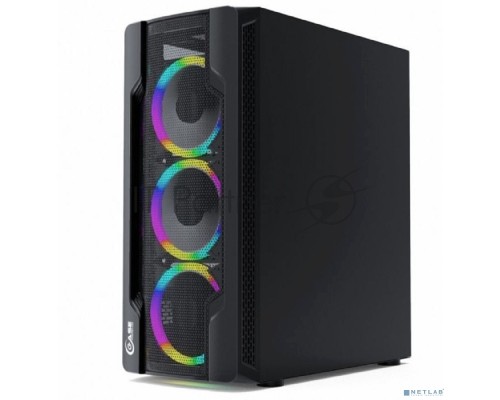 Компьютерный корпус Powercase Mistral X4 Mesh LED, Tempered Glass, 4x 120mm 5-color fan, чёрный, ATX  (CMIXB-L4)