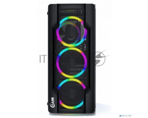 Компьютерный корпус Powercase Mistral X4 Mesh LED, Tempered Glass, 4x 120mm 5-color fan, чёрный, ATX  (CMIXB-L4)