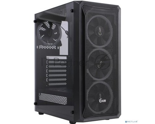 Компьютерный корпус Powercase Mistral Z4 Mesh LED, Tempered Glass, 4x 120mm 5-color fan, чёрный, ATX  (CMIZB-L4)