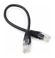 Cablexpert PP12-0.25M/BK Патч-корд UTP кат.5e PP12-0.25M/BK, 0.25м, литой, многожильный (чёрный)