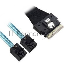 Кабель Broadcom 05-60003-00 Slimline SASx8 (SFF8654) -to- 2 SAS HD x4 (SFF8643)+ SFF9402, 1M
