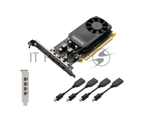 Видеокарта VGA PNY NVIDIA Quadro P620, 2 GB GDDR5/128 bit,4xMini DisplayPort, PCI-E 3.0, 4xminiDisplayPort - DVI-D, 4xminiDisplayPort - DisplayPort