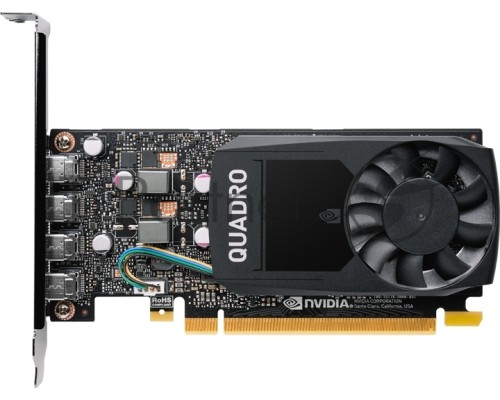 Видеокарта VGA PNY NVIDIA Quadro P620, 2 GB GDDR5/128 bit,4xMini DisplayPort, PCI-E 3.0, 4xminiDisplayPort - DVI-D, 4xminiDisplayPort - DisplayPort
