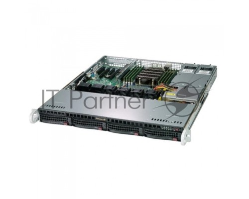 Платформа SuperMicro AS-1013S-MTR A+ Server 1U  Single AMD EPYC/ no memory(8)/ on board RAID 0/1/5/10/ no HDD(4)LFF/ 2xGE/ 2x400W