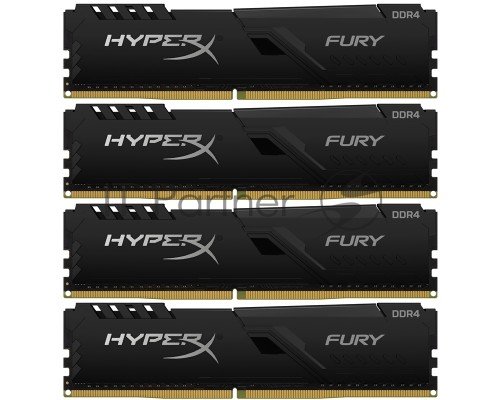 Модуль памяти DDR 4 DIMM 32Gb PC28800, 3600Mhz, Kingston HyperX FURY Black CL17 (Kit of 4) (HX436C16FB3K4/32) (retail)