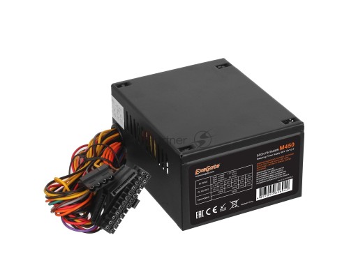 Блок питания 450W ExeGate M450, SFX, black, 8cm fan, 24p+4p, 2*SATA, 1*IDE, FDD