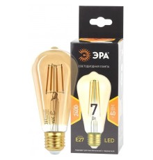 ЭРА Б0047664 Лампочка светодиодная F-LED ST64-7W-824-E27 gold E27 / Е27 7Вт филамент золотистый теплый белый свет 