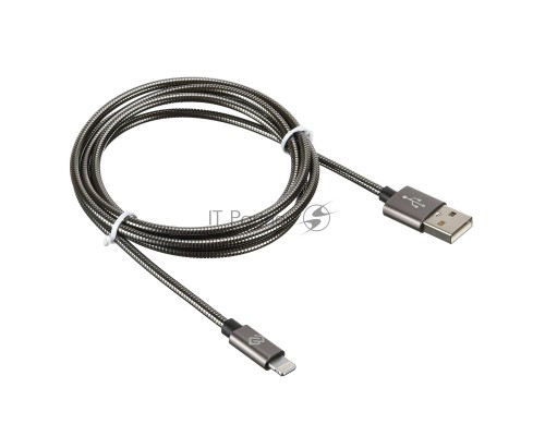 Кабель Digma USB A(m) Lightning (m) 1.2м темно-серый