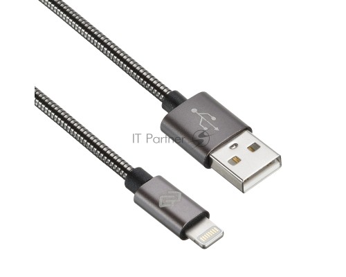 Кабель Digma USB A(m) Lightning (m) 1.2м темно-серый