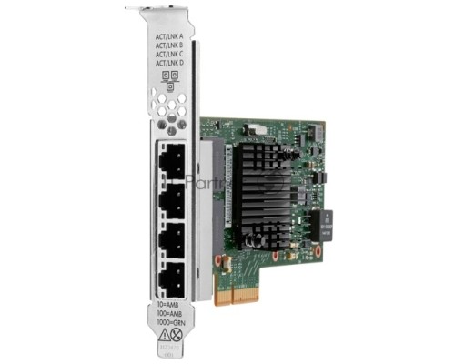 Сетевая карта HPE Ethernet Adapter, I350-T4, 4x1Gb BASE-T, PCIe(2.1), Intel, for DL325/DL385/Microserver Gen10 Plus