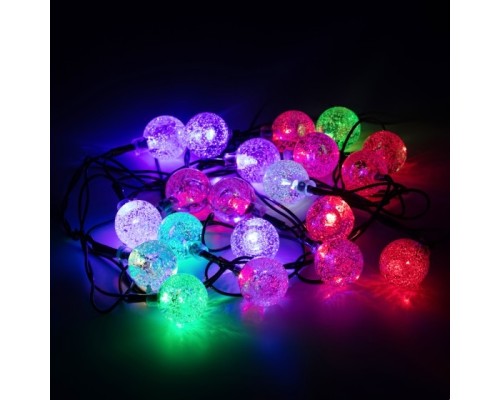 [Новогодние светоукрашения] ЭРА Б0055997 Светодиодная новогодняя гирлянда ENIN - 25BG нить Шарики диаметр 25 мм 2 м RGB 20LED