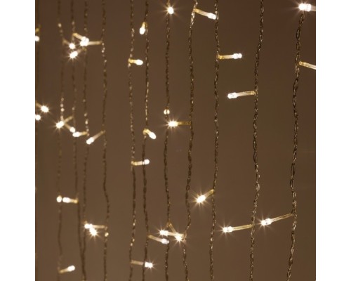[Новогодние светоукрашения] ЭРА Б0051873 Светодиодная новогодняя гирлянда ENIG - 400W Занавес 8 режимов 3*3 м теплый белый 400 LED IP20